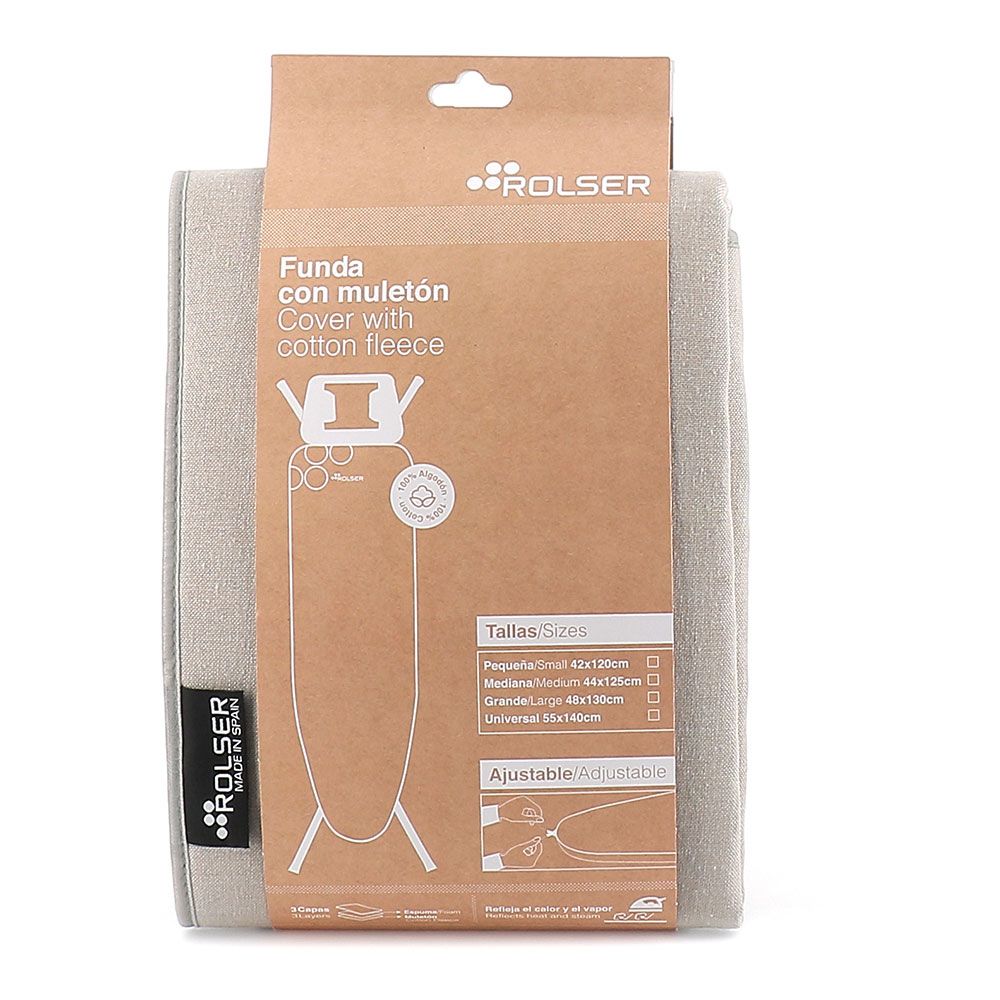 Funda color arena para tablas de planchar 120 x 42 cm