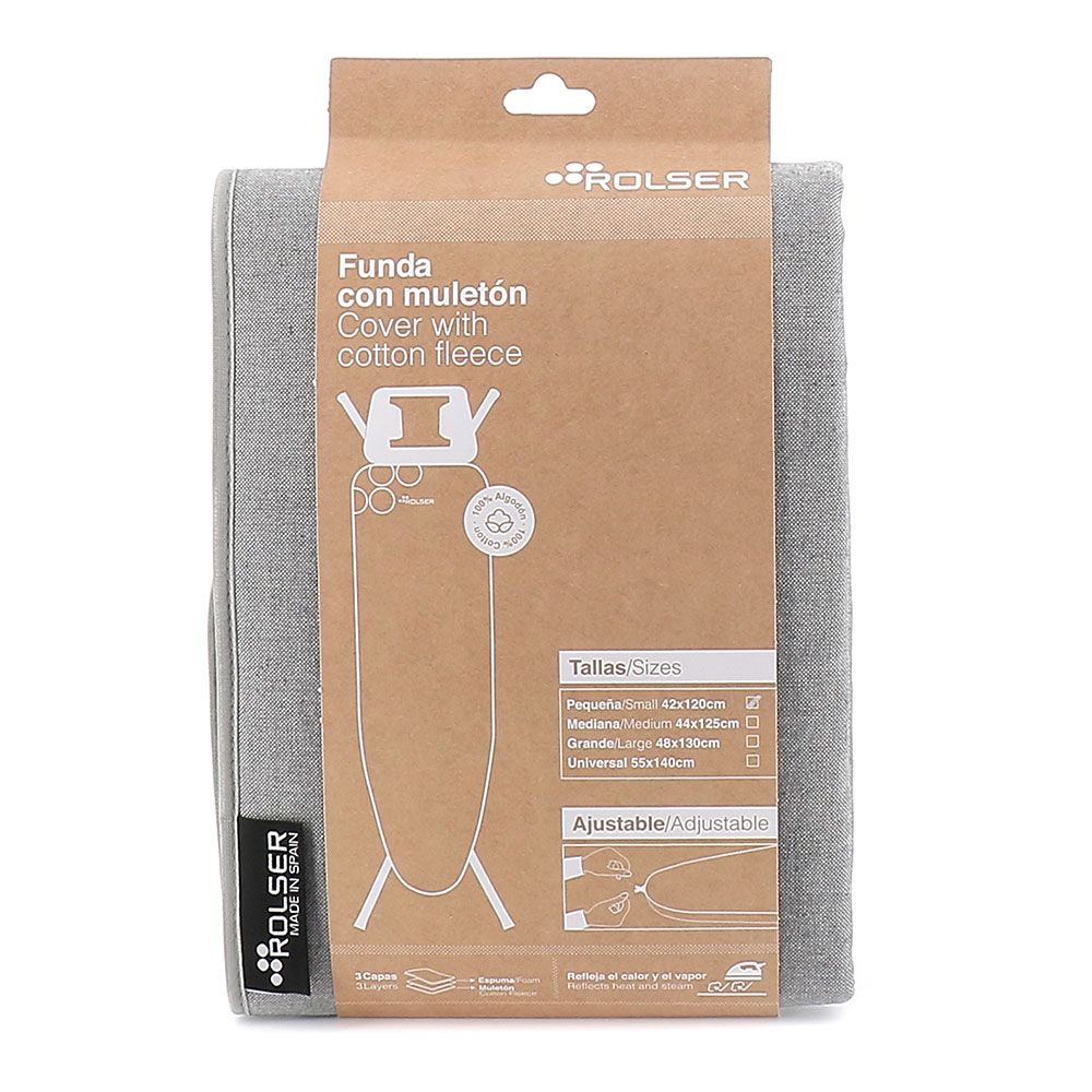 Funda color plomo para tablas de planchar 120 x 42 cm