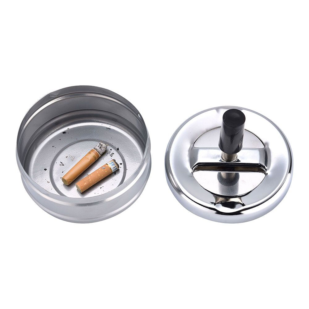 Cenicero metal con tapa giratoria, ø 9,5 x 9,5 cm