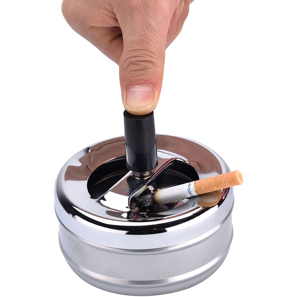 Cenicero metal con tapa giratoria, ø 9,5 x 9,5 cm