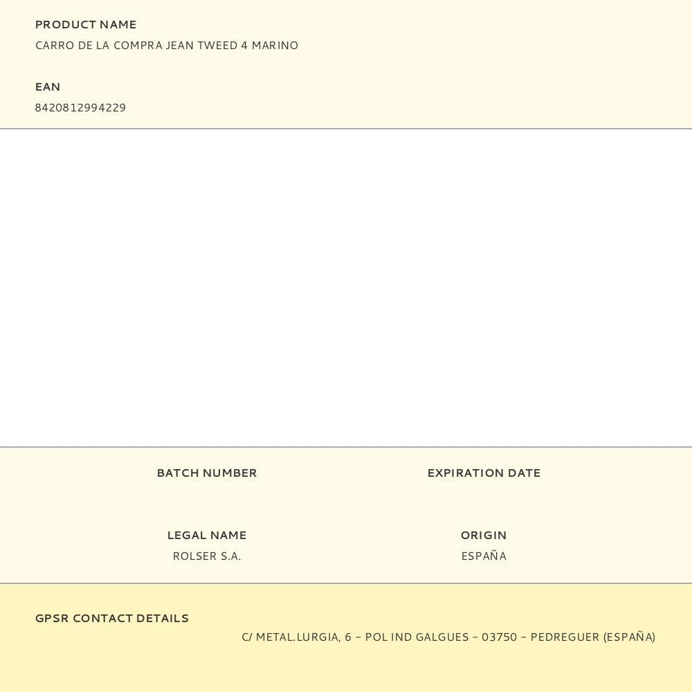 Carro de la compra jean tweed 4 marino