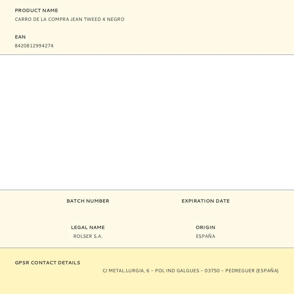 Carro de la compra jean tweed 4 negro