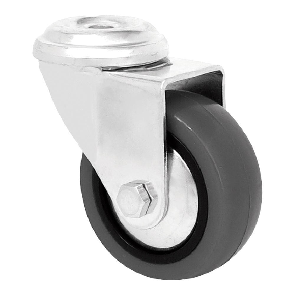 Rueda mobiliario emily, sin freno, goma gris, agujero pasante ø10 mm, ø60 mm