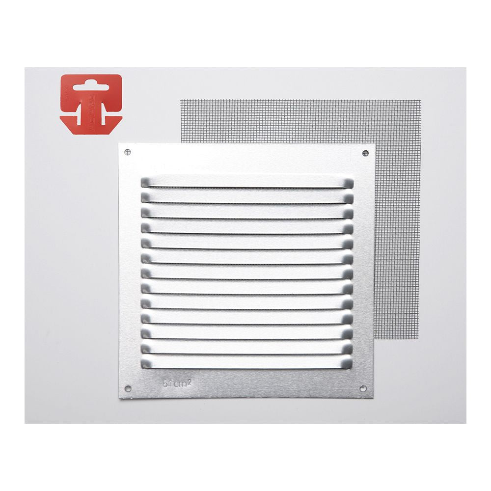 Rejilla con mosquitera. aluminio 0.6 natural 150x150mm (g)