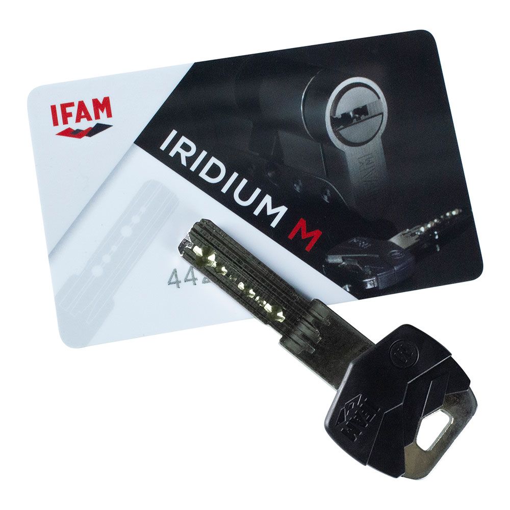 Cilindro iridium m irm3030l latón 60mm (30+30mm) leva larga 15mm. con 5 llaves de seguridad. ifam