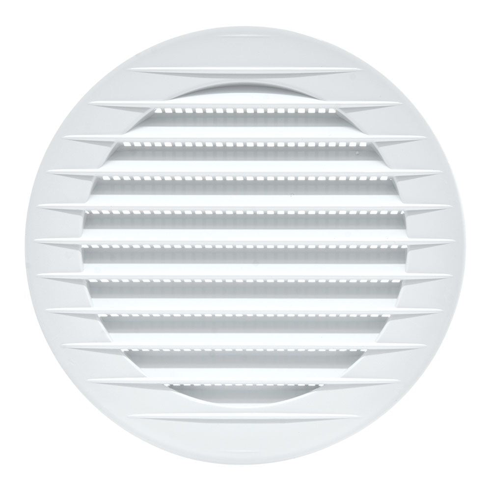 Rejilla ventilación redonda empotrable con mosquitera ø100mm abs blanca