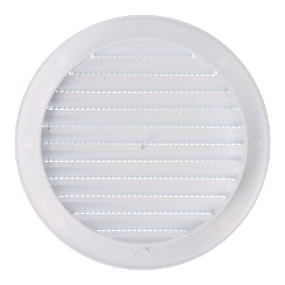 Rejilla ventilación redonda empotrable con mosquitera ø120mm abs blanca