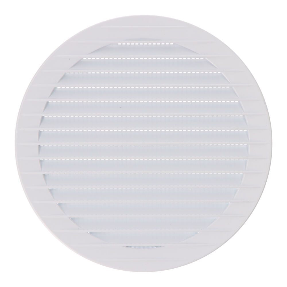 Rejilla ventilación redonda empotrable con mosquitera ø150mm abs blanca