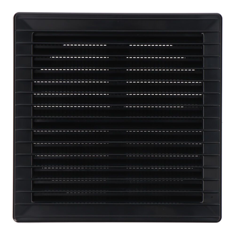 Rejilla ventilación cuadrada empotrable ajustable ø 80-150 con mosquitera 170x170x11,5mm abs gris antracita