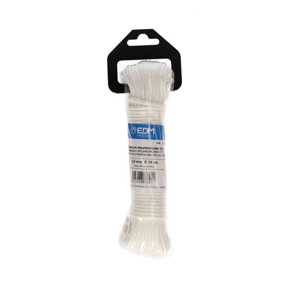 Cordón trenzada polipropileno riel r.81, calibre 3 mm x 18 m
