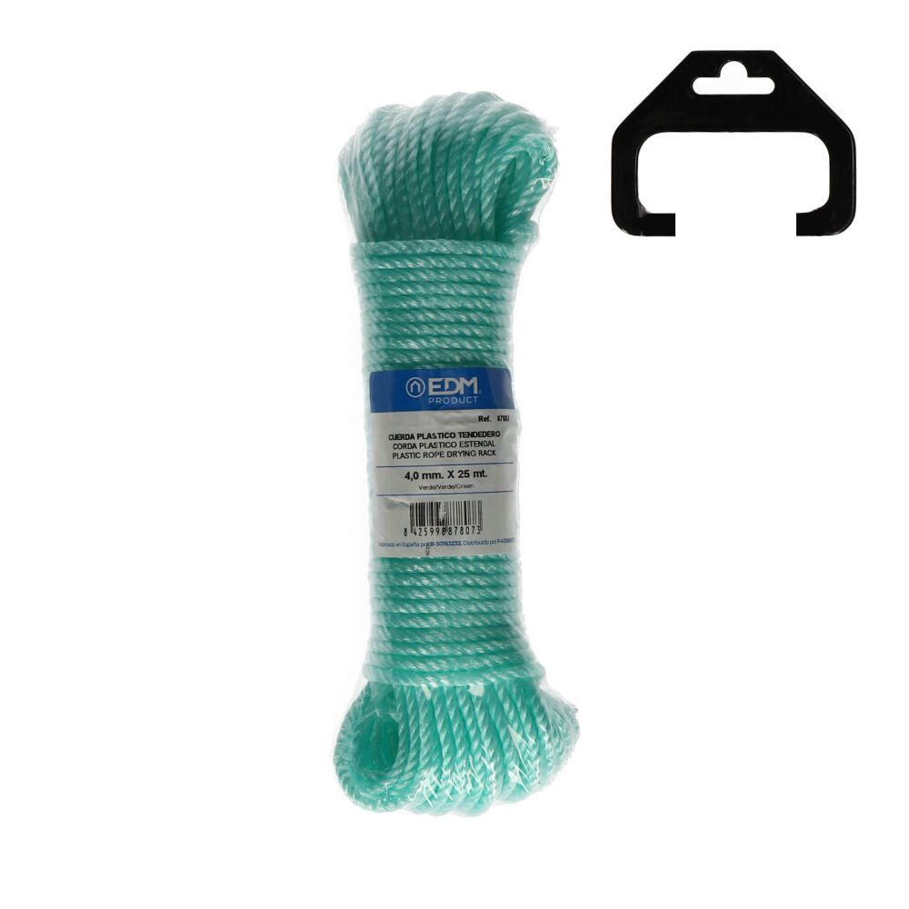 Cordón de plástico verde, calibre 4 mm x 25 m