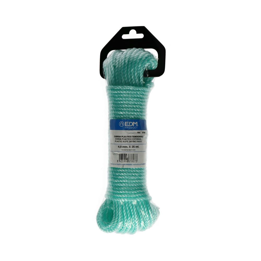 Cordón de plástico verde, calibre 4 mm x 25 m