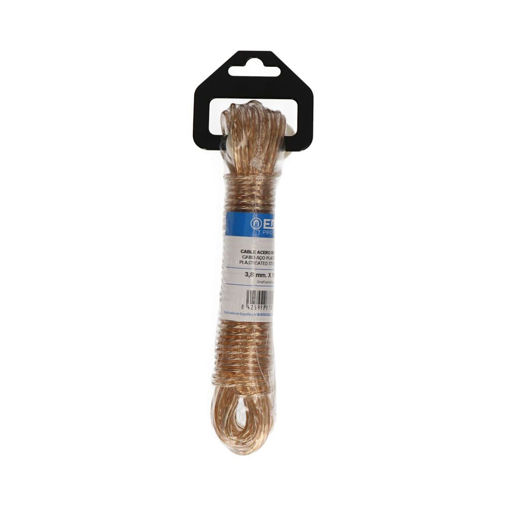 Cable acero plastificado oro 10 m