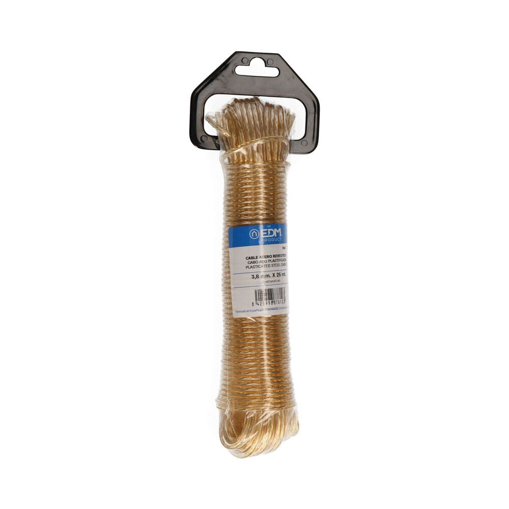 Cable acero plastificado oro 25 m