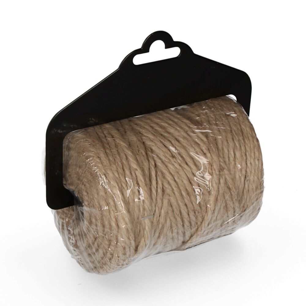 Cordel yute natural 3 cabos calibre 3,5 mm x 60 m