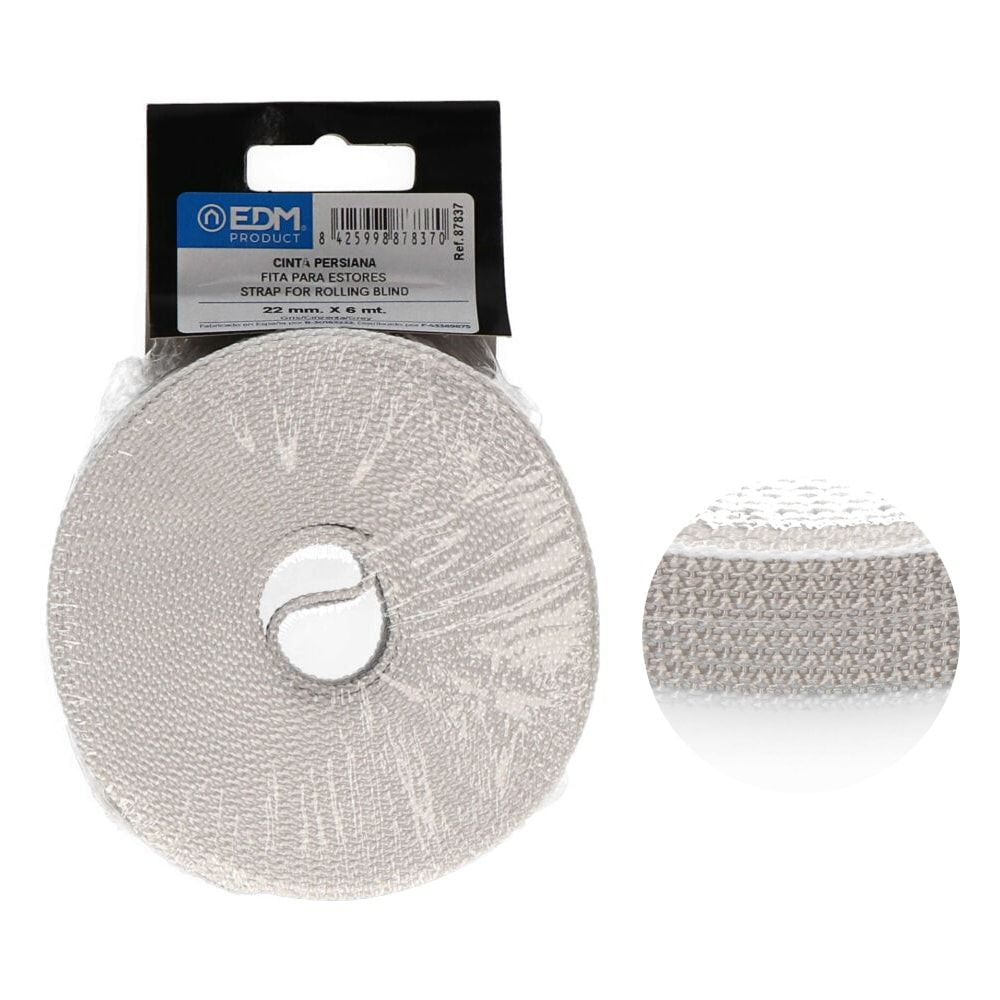 Cinta persiana g-8 gris 22 mm x 6 m