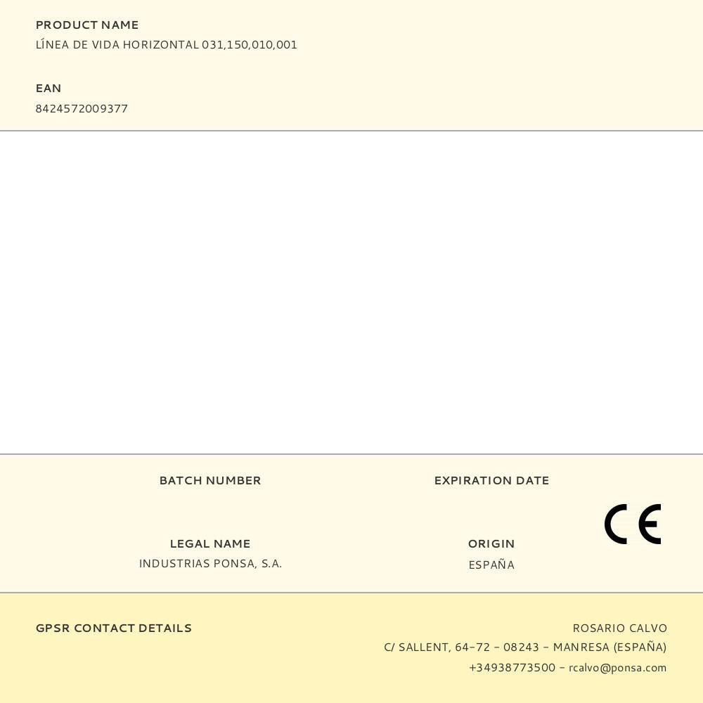 Línea de vida horizontal 031,150,010,001