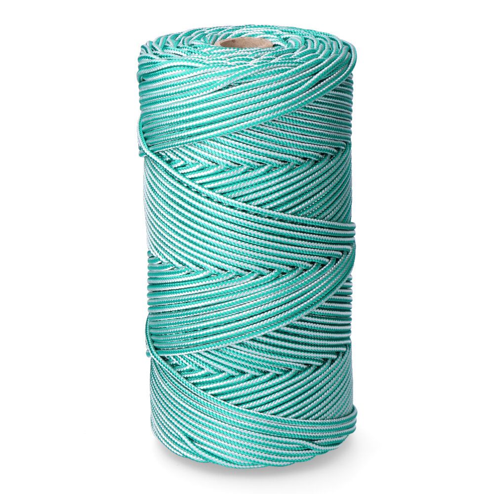 Cordón trenzado polipropileno verde / blanco, calibre 5 mm x 200 m