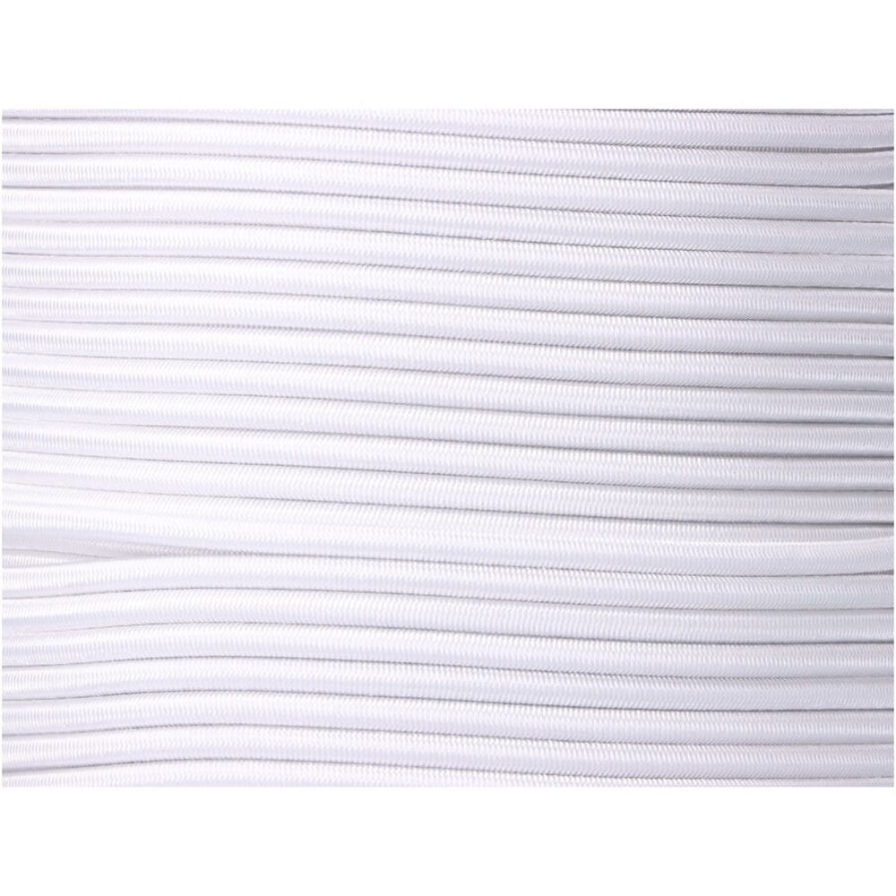 Cuerda de goma elástica blanca poliéster calibre 6 mm x 200 m