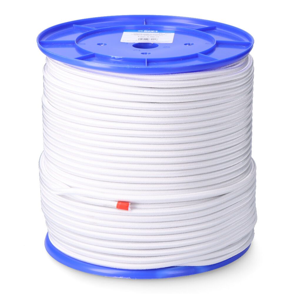 Cuerda de goma elástica blanca poliéster calibre 8 mm x 200 m