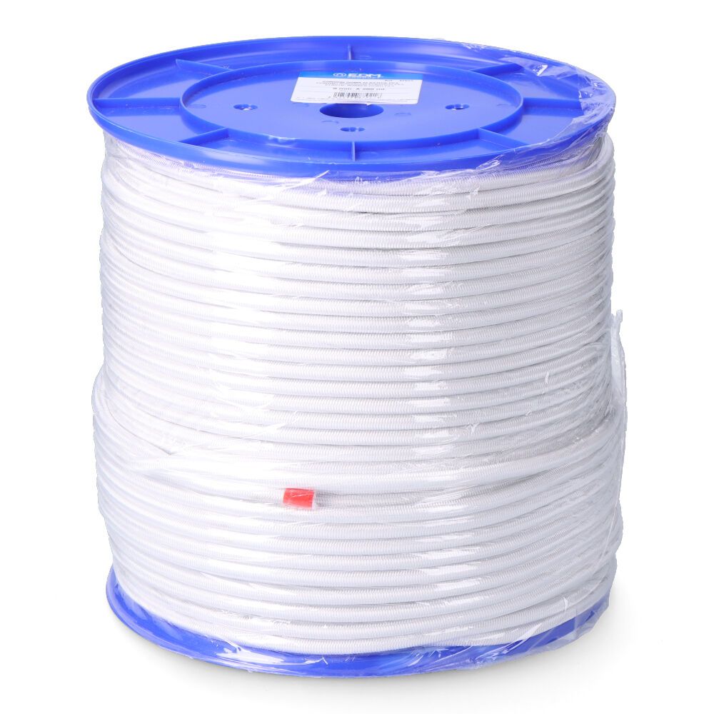 Cuerda de goma elástica blanca poliéster calibre 8 mm x 200 m