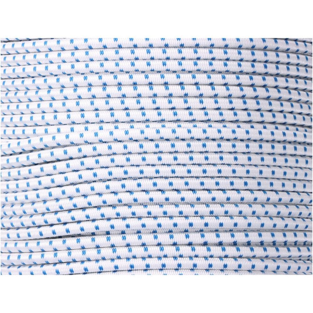 Cuerda de goma elástica blanca / azul poliéster calibre 8 mm x 200 m