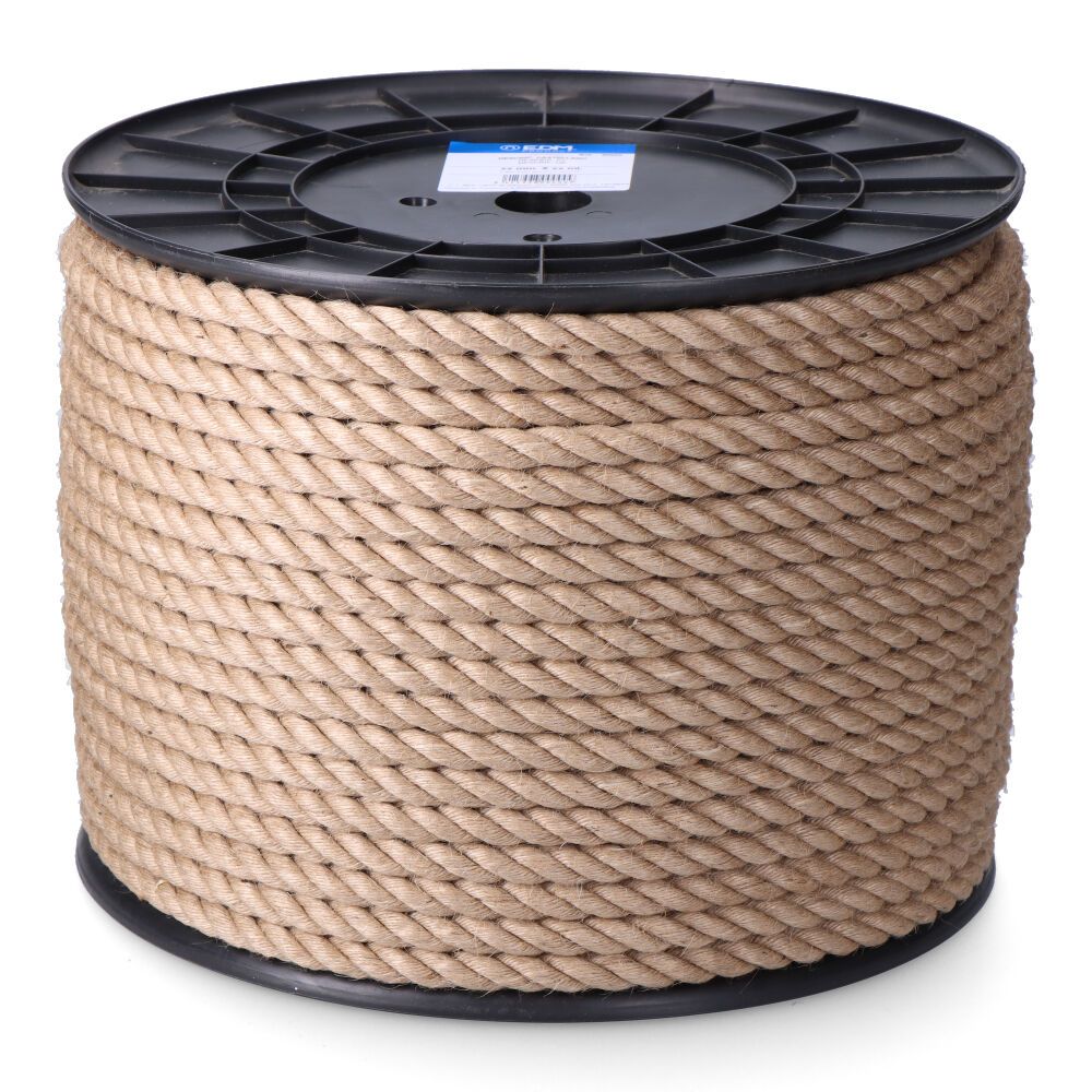 Cuerda yute natural 3 cabos calibre 6 mm x 200 m