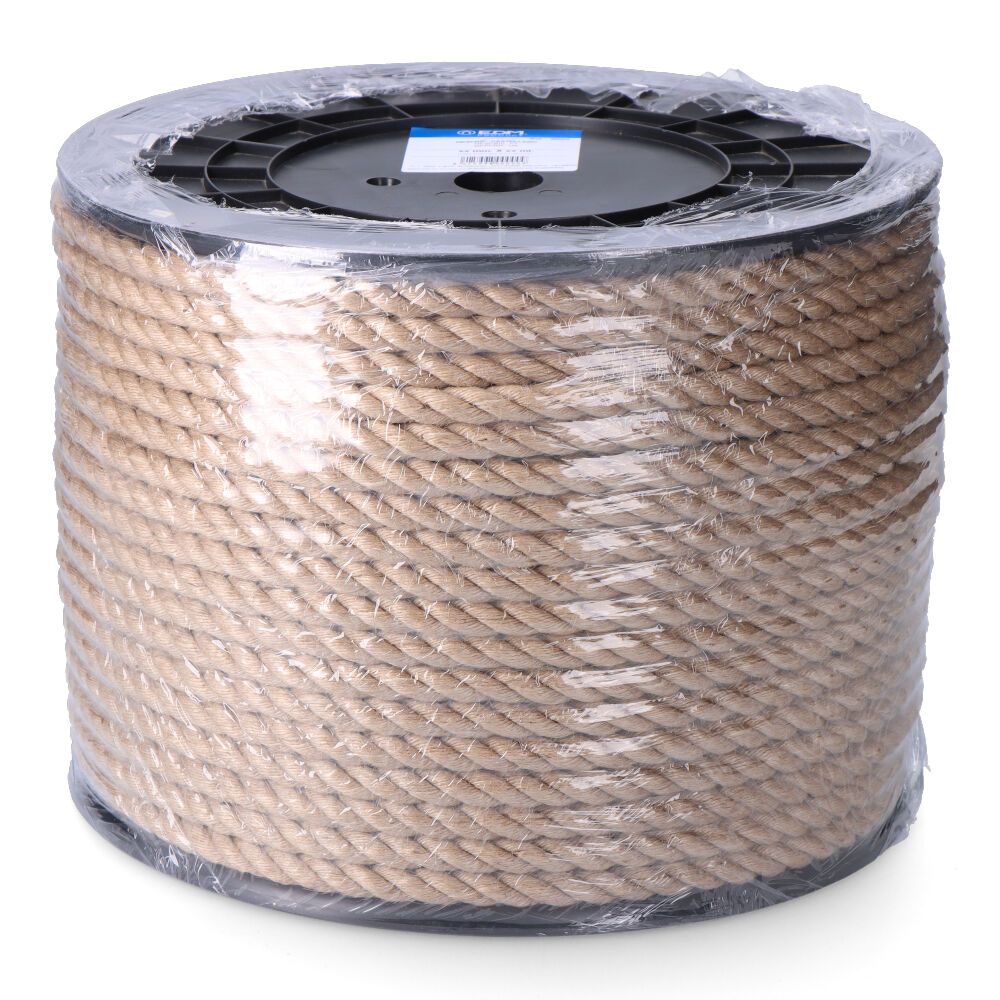 Cuerda yute natural 3 cabos calibre 16 mm x 100 m
