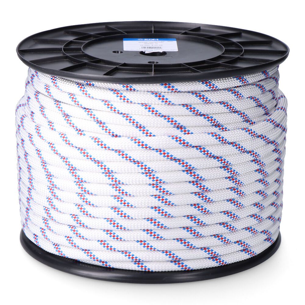 Cuerda driza trenzado poliéster blanco distintivo, calibre 8 mm x 200 m