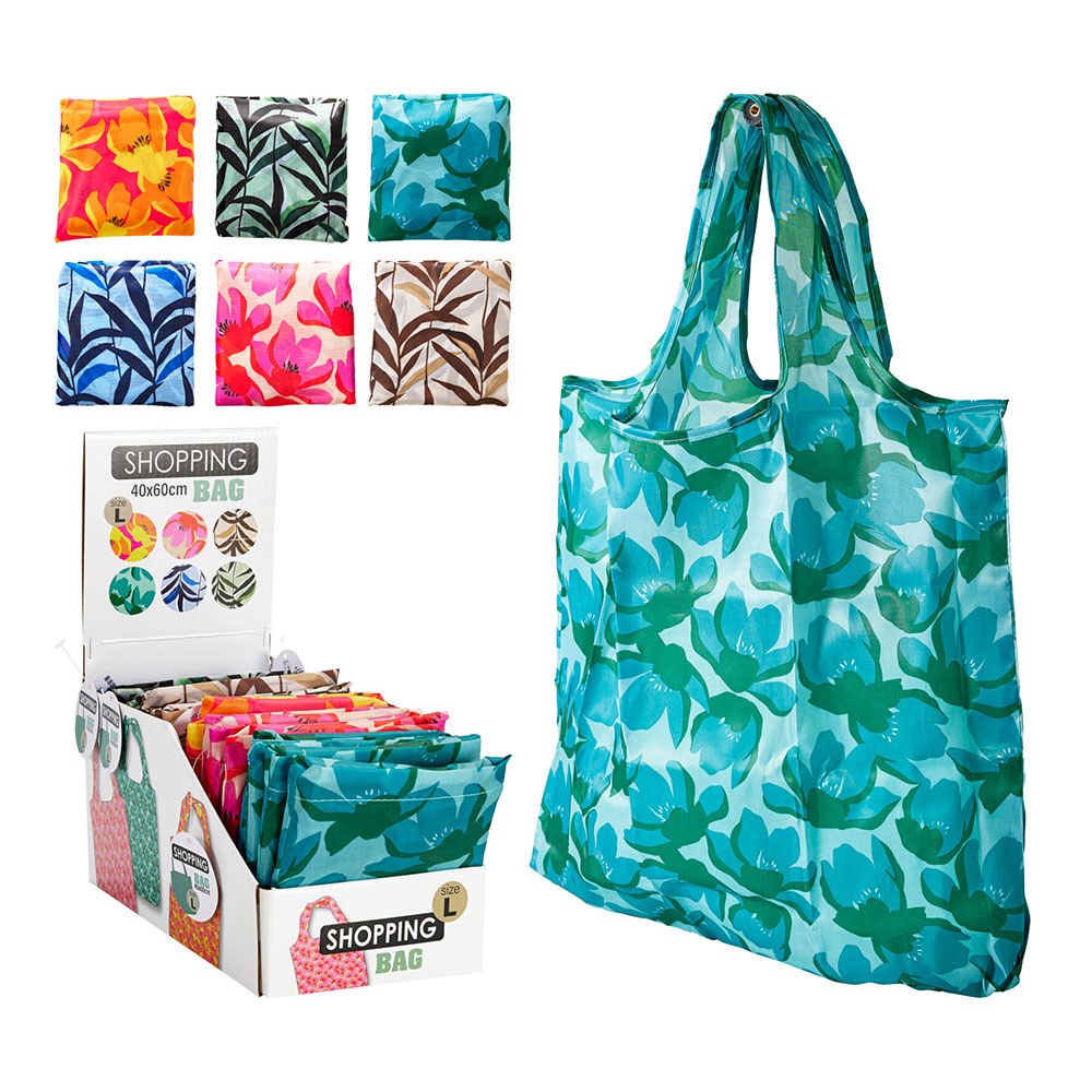 Bolsa de tela para la compra, talla l, 40 x 60 cm, plegable, colores surtidos