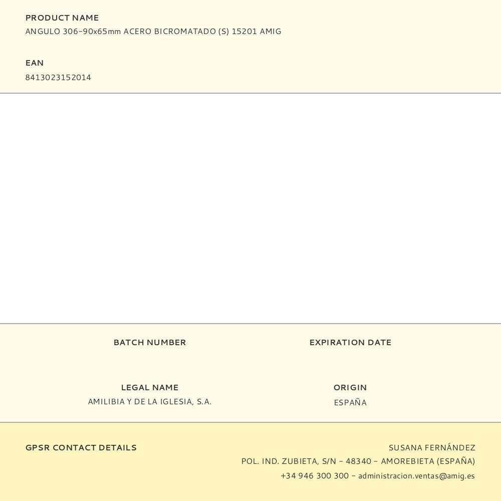 Angulo 306-90x65mm acero bicromatado (s) 15201 amig