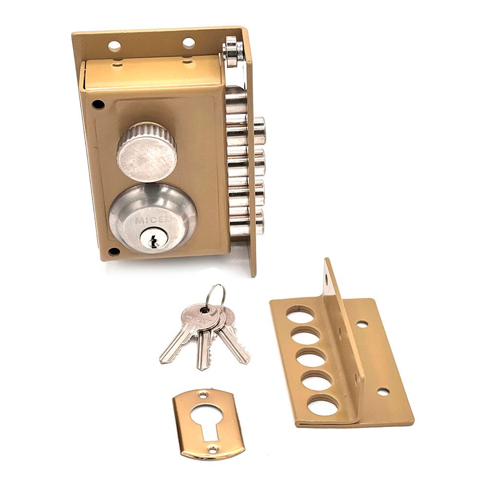 Cerradura sobreponer crs01 izquierda pintado oro