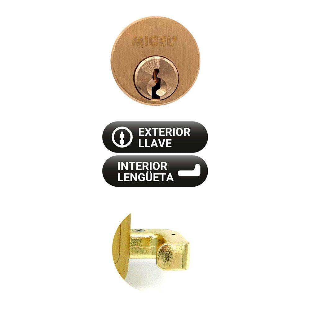 Cerradura sobreponer crs02 izquierda 50 x 100 mm pintado oro