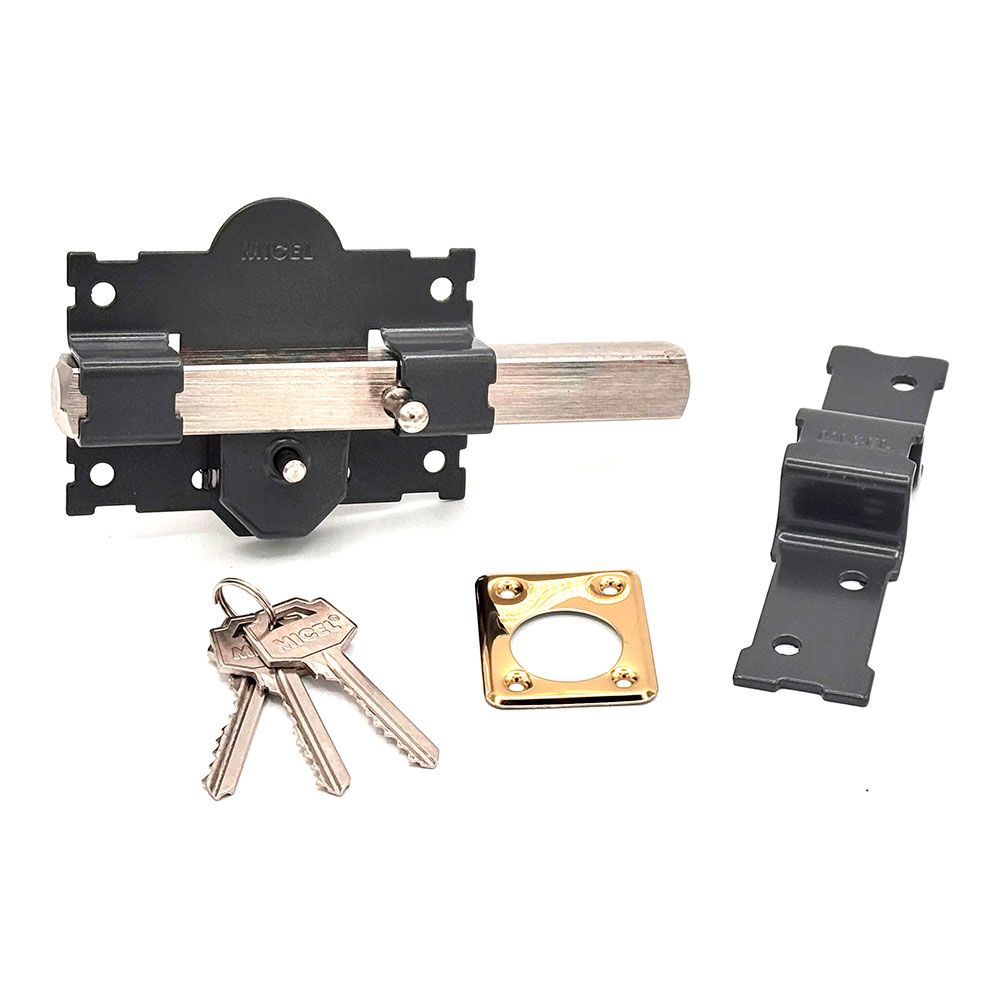 Cerrojo sobreponer crr06 105b/50 mm pintado gris llaves iguales amaestradas