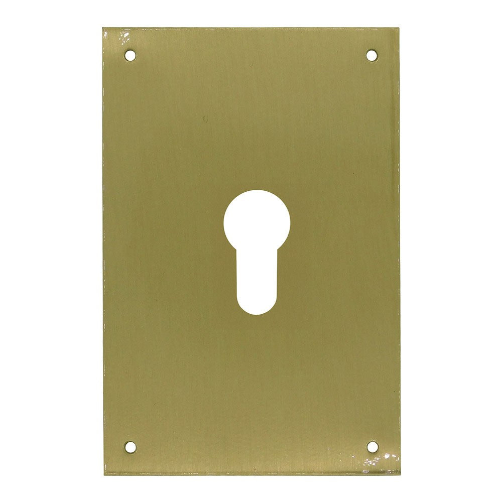 Placa bocallave, pera, modelo plp13, de latón con acabado latón satinado, 80 x 120 mm