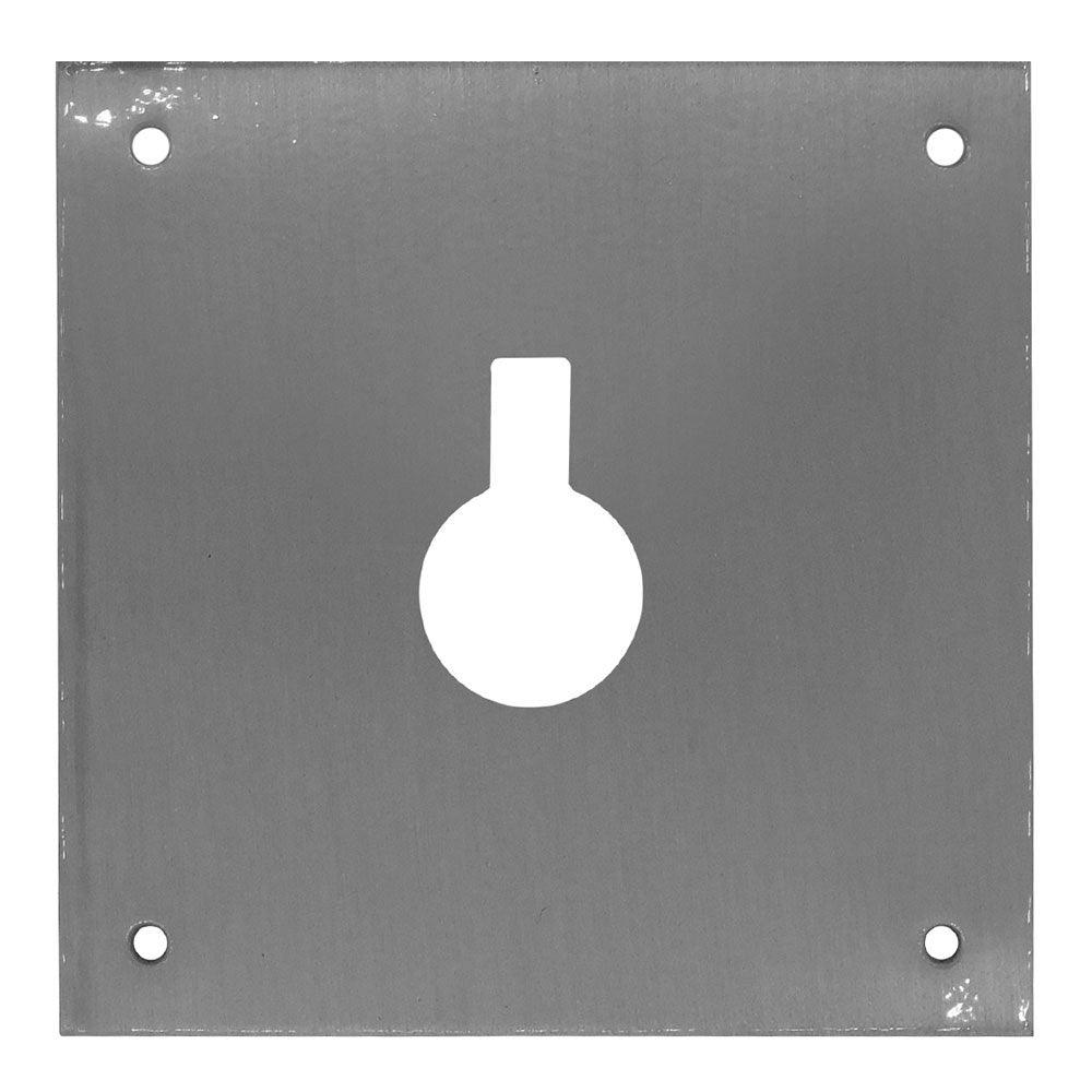 Placa bocallave, cerrojo, modelo plp14, de acero inoxidable con acabado inox, 80 x 80 mm