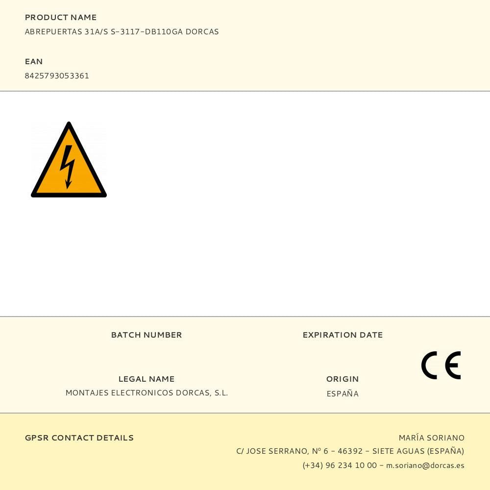 Abrepuertas 31a/s s-3117-db110ga dorcas