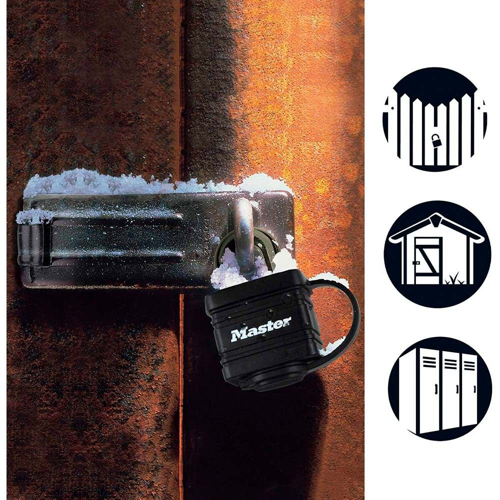 Candado de acero laminado y protección termoplástica, 40 mm