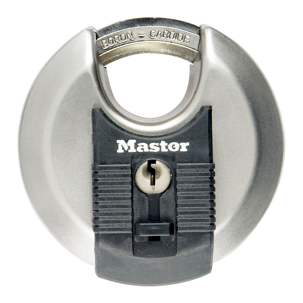 Candado redondo, excell, acero inoxidable, ø70 mm, de alta seguridad con 4 llaves, blister