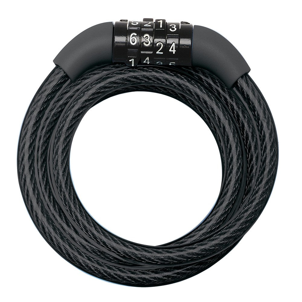 Cable enrollable con combinación de 4 cifras, bike security, ø0,8 x 120 cm, blister