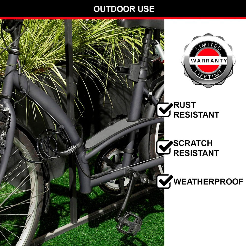 Cable enrollable con combinación de 4 cifras, bike security, ø0,8 x 120 cm, blister