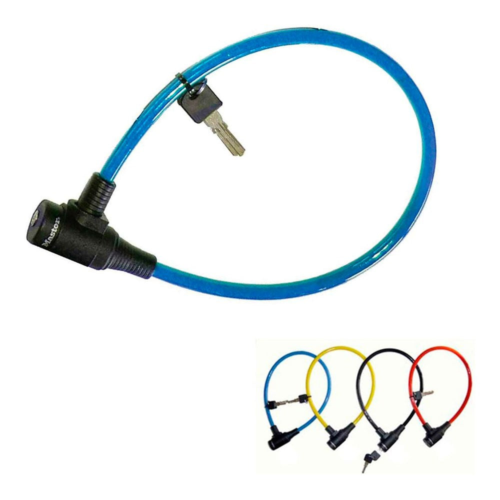Cable de acero con llave, bike security, colores surtidos, ø0,8 x 65 cm, blister