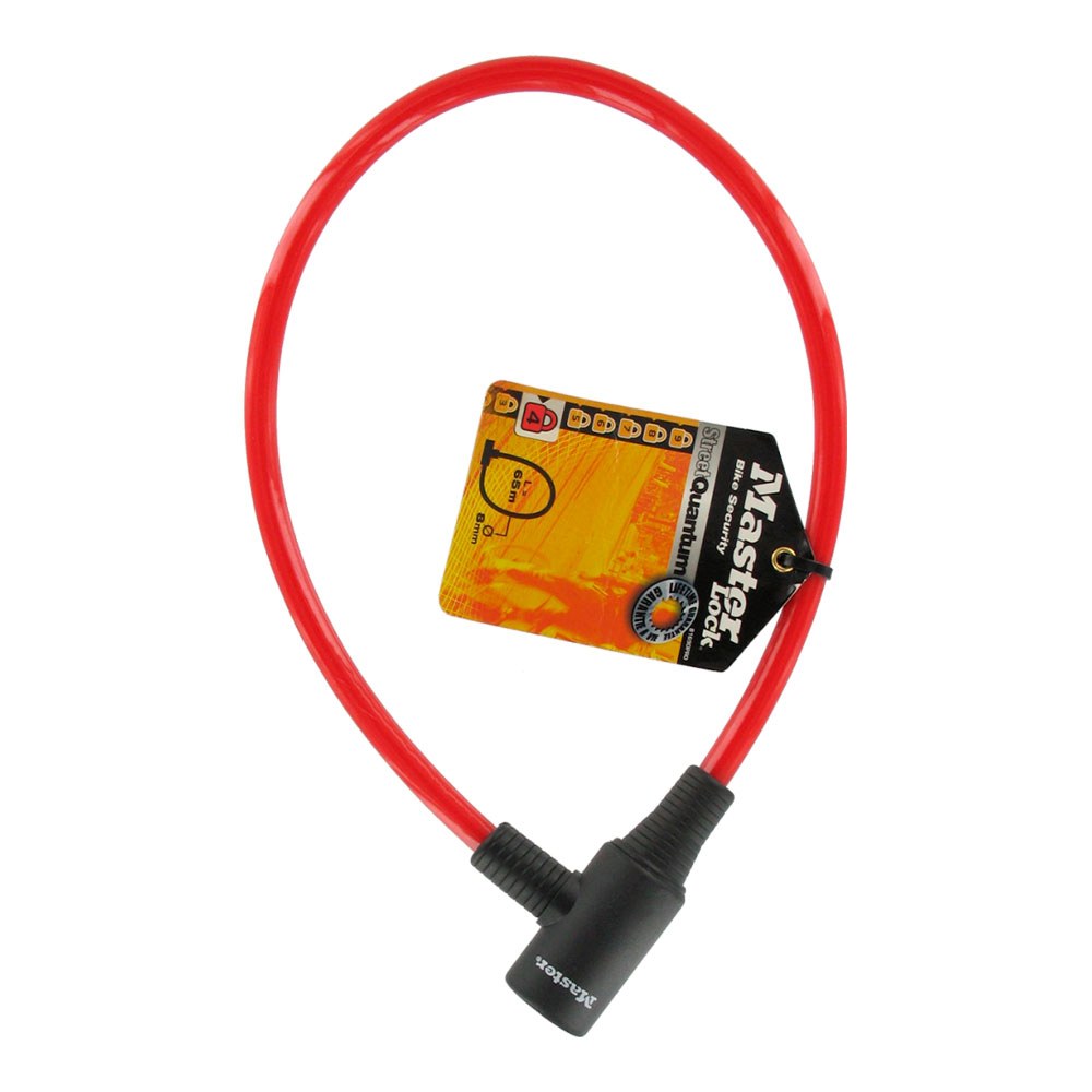 Cable de acero con llave, bike security, colores surtidos, ø0,8 x 65 cm, blister