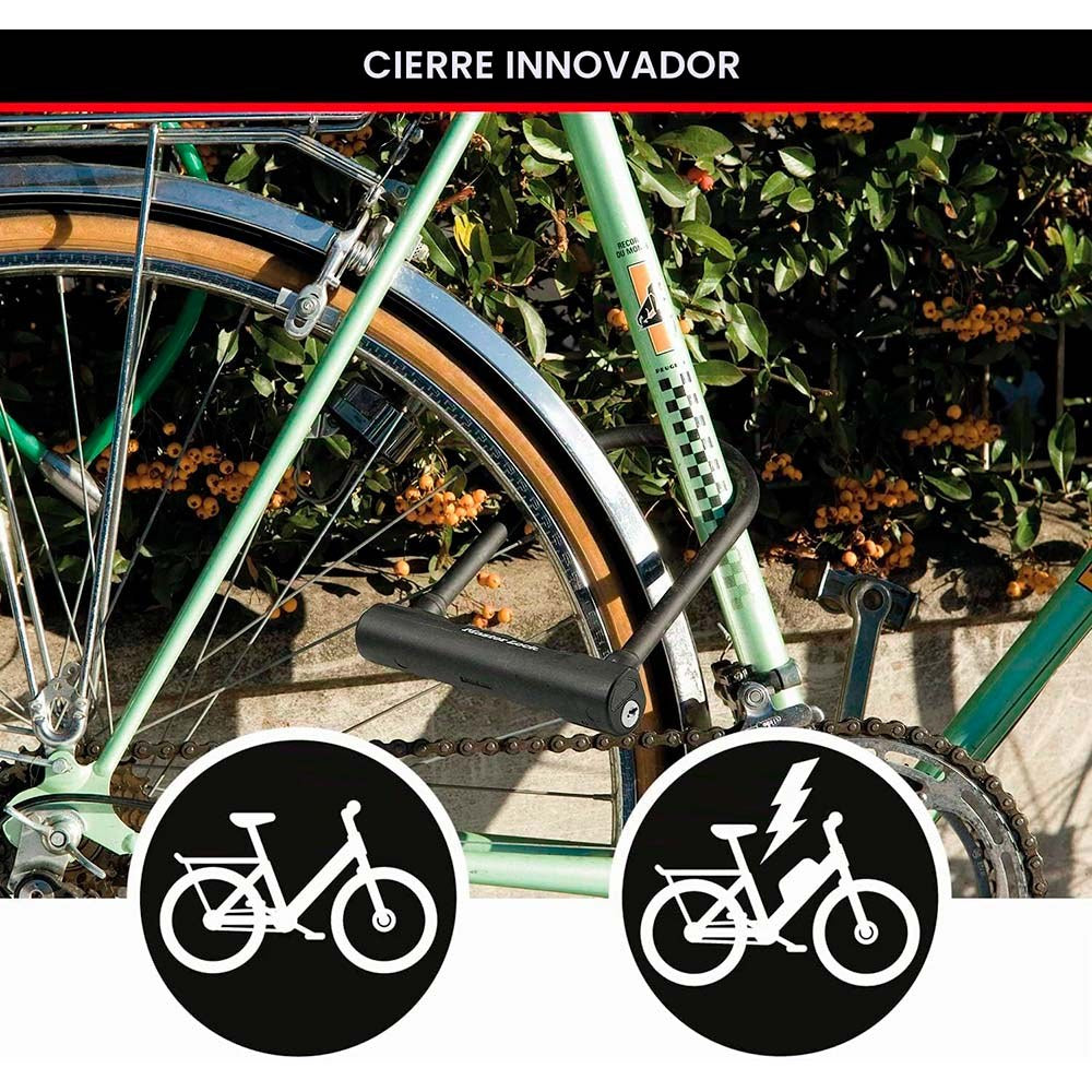 Candado en u, bike security, antirrobo, con llave y soporte de fijación universal