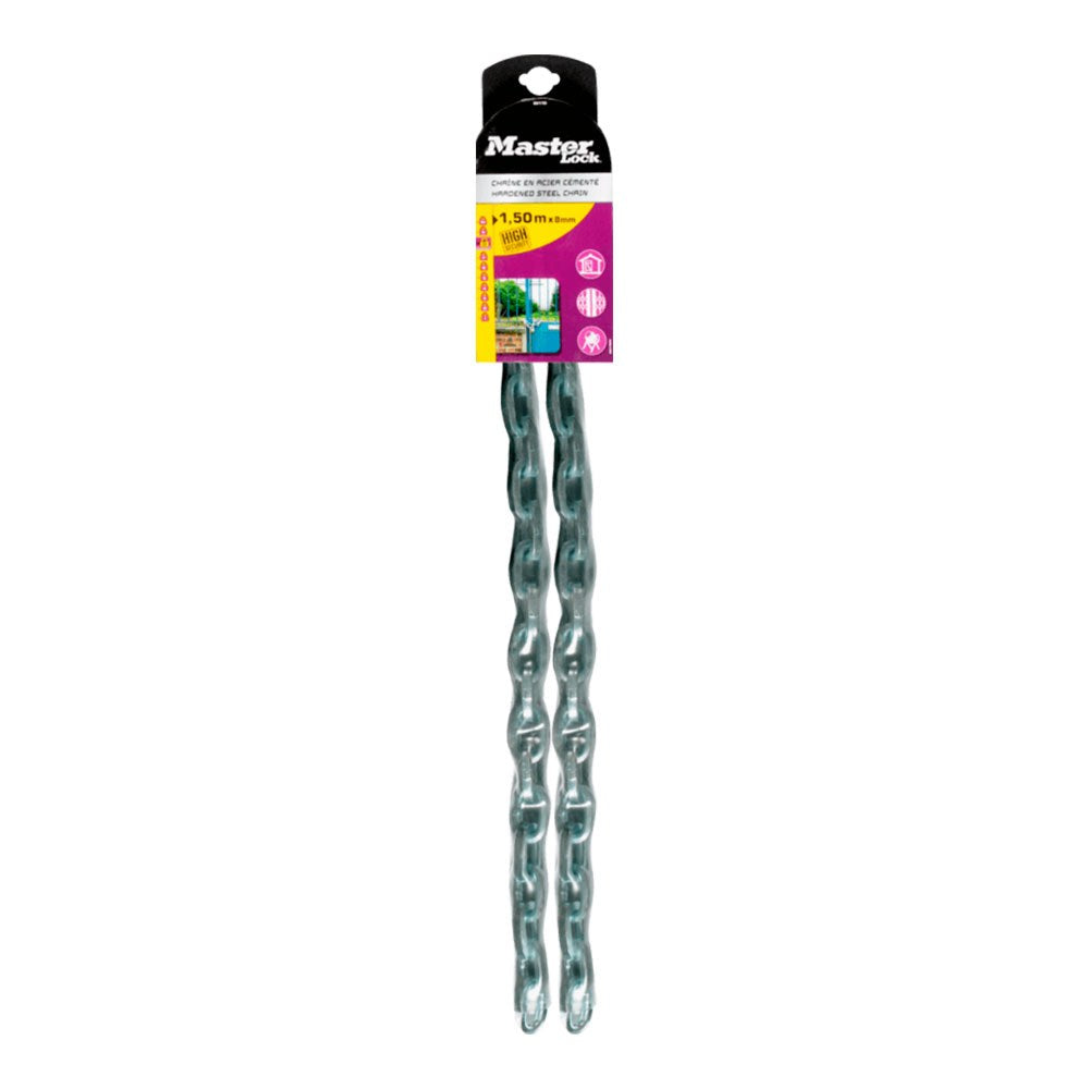 Cadena de acero cementado con recubrimiento de vinilo ø8 mm x 1,5 m, blister