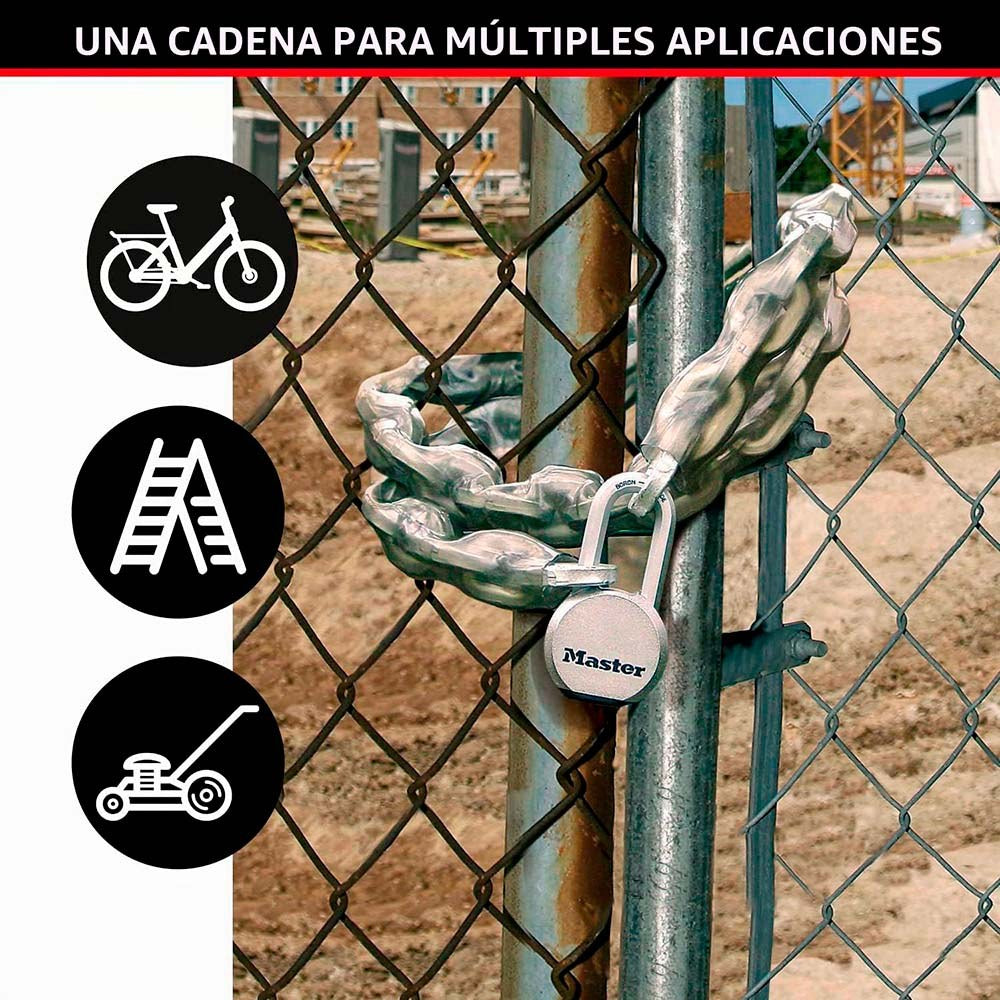 Cadena de acero cementado con recubrimiento de vinilo ø8 mm x 1,5 m, blister