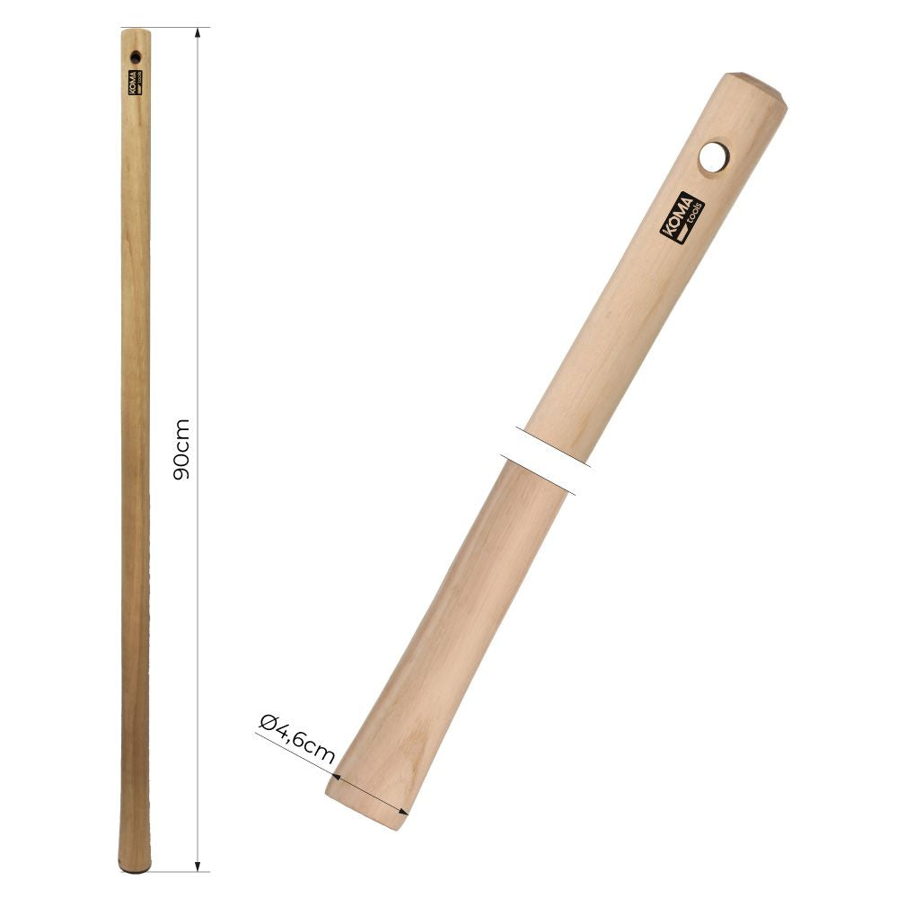 Mango de madera de eucaliptus para pico, amp9046, ø4,6 cm x 90 cm