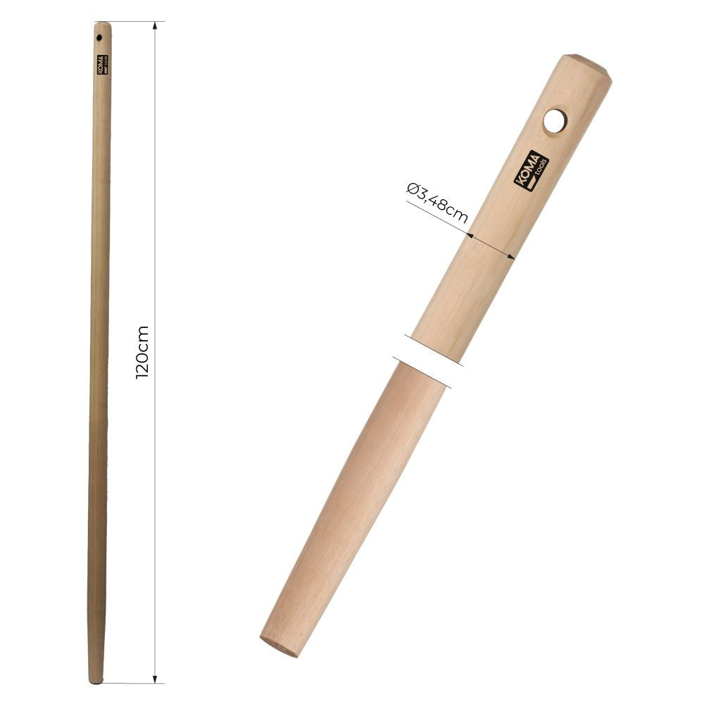 Mango de madera de eucaliptus para horca, amh1200, ø3,48 cm x 120 cm
