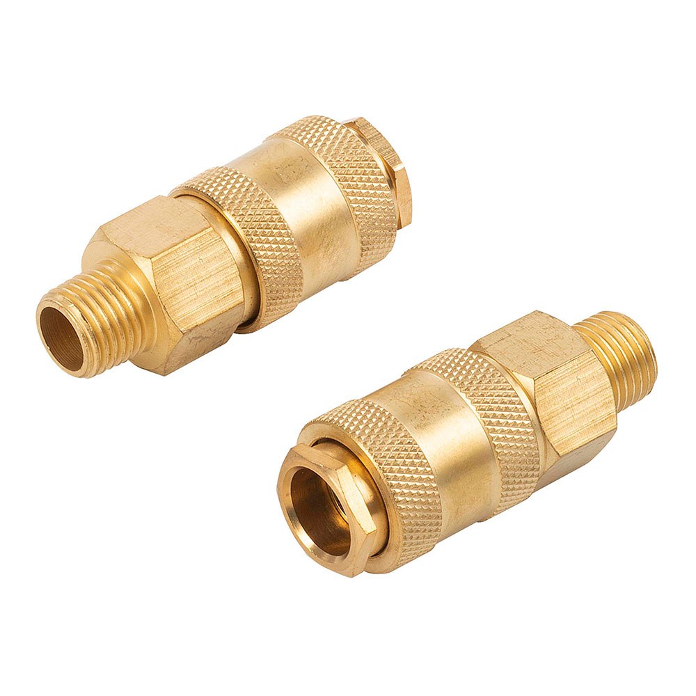 Conectores universales latón hembra rosca macho ¼ pulg, 2 uds