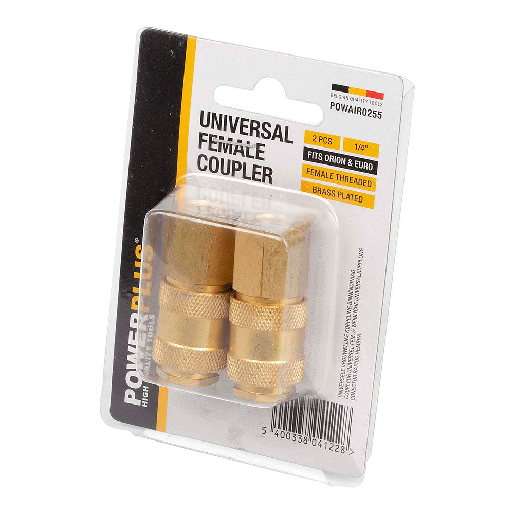 Conectores universales latón hembra rosca hembra ¼ pulg, 2 uds